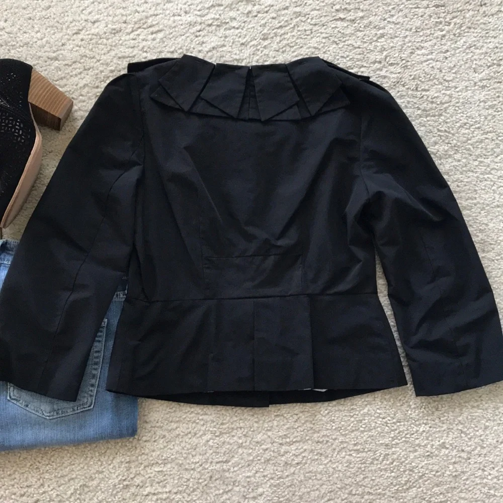 Anthropologie Black Petal Collar Jacket - Picture 6 of 7